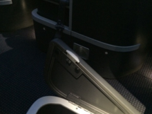 Aisle side arm-rest storage. 