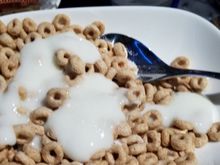 The thickened milk"sits" on top of the cereal!