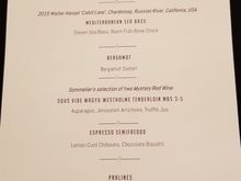 Private dining menu - Wine Aficionado at The Rock