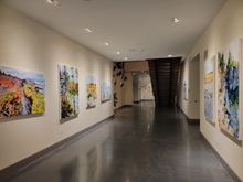 Basement hallway art