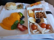 Mango was 80% soft.
Chose a biscuit from the bread basket.

Had more cheese for "dessert" later, but turned down the warm cookie.