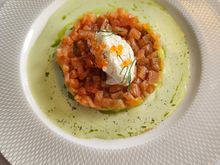Salmon Starter - would be nice if they had a crunch component to this dish but otherwise great
