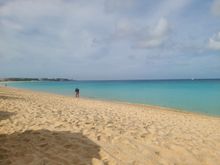 Those white buildings at the far left are the Four Seasons hotel where I went snorkeling - the guy took me with the motor boat below. 