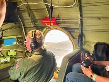 Starboard side observer, Randy, during take off 