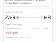 Google says at the same time that the flight is delayed