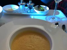 Tasty carrot and ginger soup. Disappointed no ricotta croquettes were served with it as per menu.