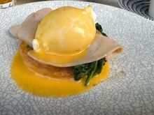 Egg Benedict during breakfast