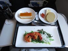 KBP - LHR. CE. Seared king prawns