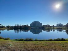 Across the lake on one of the trails