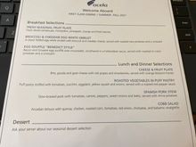 Food menu
