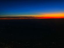 Does anyone ever really get tired of this? No matter how many sunsets I see from the air, I’m always impressed with Mother Nature’s handiwork. 
AS1078 IAD-SEA tonight