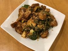 Rojak with extra tau pok ( fried bean curd )