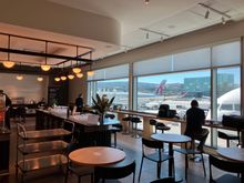 View is the Qatar A350-1000 from the lounge