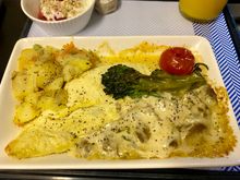 Loaded Spanish style omelette, bubble and squeak, creamed field mushrooms with tarragon, griddled tenderstem broccoli with Parmesan, vine roasted cherry tomato 