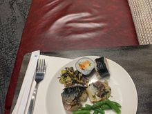 Hot food included mackerel which was delicious!