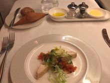 Starter of what was advertised as hot cod, but was served stone cold. Quite nice non the less though 