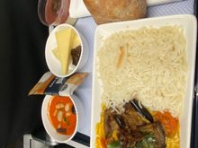 My choice the vegetarian/aubergine curry .