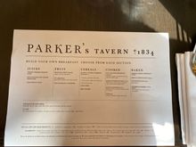 The menu.