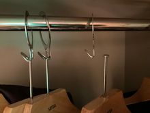 The room hallway closet has coathangers - pilferers are deterred