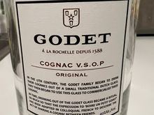 Godet VSOP. Nice oak and floral notes on the nose. Good tannic structure. A little fruit and the oak reappears on the palate. Very smooth and meant for sipping and enjoying life. Family owned business for 15 generations.