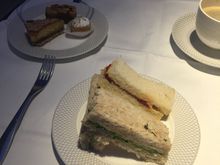 The sandwiches weren’t exciting and the cakes were dry. F cabin on 2Aug LHR - JFK