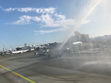 Water cannons welcome at SeaTac