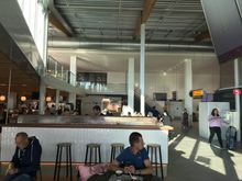 After security (easy peasy with the new scanners and bodysweep),
Head past the restaurant and turn left