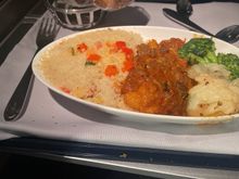 Main course, lamb tagine. Very tasty, but too much couscous for my liking