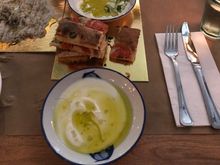 Here is mine with olive oil , sea salt and sour cream 