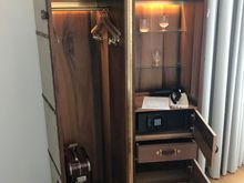 The trunk which is your closet. Beware, this the only place to store items so for longer stays you might be living out of your suitcase.