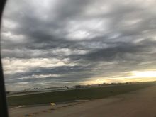 Stormy clouds we took off in!