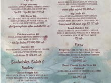 Poolside Food Menu