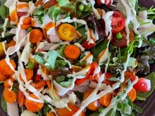 Kitchen sink salad for lunch. 