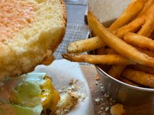 The bun was rotten and crumbled in the hand. The chips were ok to be fair


