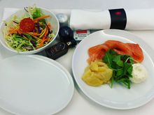 Smoked salmon with potato salad