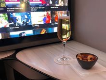 Nuts and champagne after take off