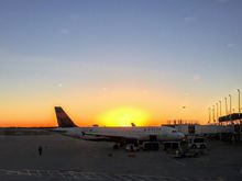 Delta Sunset. Don't recall where this is, it's an old one that I found.  Maybe a A319 at MSP?