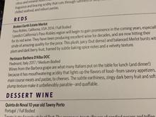 Wine list ... the 
