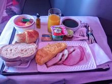 Breakfast, a selection of cold cuts with cheese plus the nice omelette. Toast, croissant, yoghurt, expresso... 