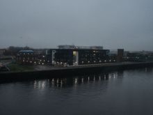 Looking across the Clyde to the STV tv sudios. BBC studios close by together with the Science centre. The Hydro and the Riverside museum are on the hotel side of the river