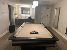 having a pool table in our room was so much fun!