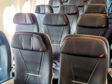 Standard seating on the Air France flight from Amsterdam airport AMS to Paris CDG 