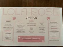 Saturday and Sunday brunch menu, which isn't currently on the website -- other menus are accurate on the website