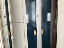 Entry into the room is somewhat of a tight fit, left the closet 
