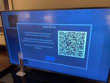 QR code on TV for controlling via phone.
