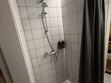The shower has not been used but seems tight. Particularly with a shower curtain, which I normally find gross even if they are brand new.