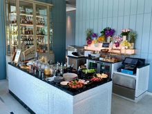 various items on small breakfast buffet at favola