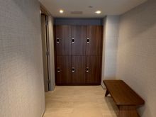 Locker space with one shower.
