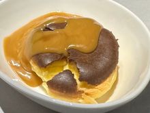 A warm basque cheesecake with caramel sauce. Serving it warm completely ruined it - again, bad choice on my part!