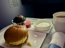So the “breakfast” tasted nice, but I think the glob of egg in that form is hard pushed to be referred to as a fried egg on the menu. The muffin was horrendously dry. I had to ask for more coffee to wash it down. 